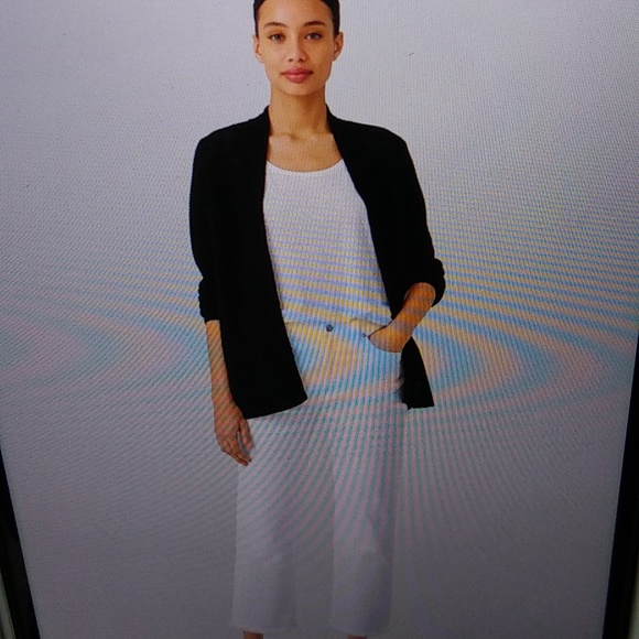 💵 HOST PICK- EILEEN FISHER CLASSIC LONG RIBBED CARDIGAN SWEATER,BLACK, S-XS - Picture 7 of 12